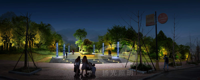 公園夜景燈光設計效果圖